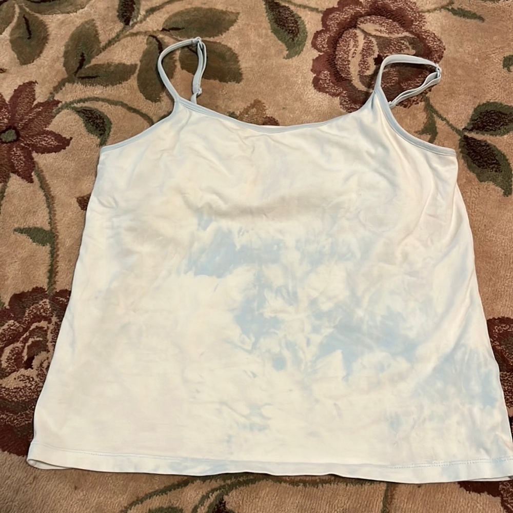 LL Bean blue + white tie dye camisole
